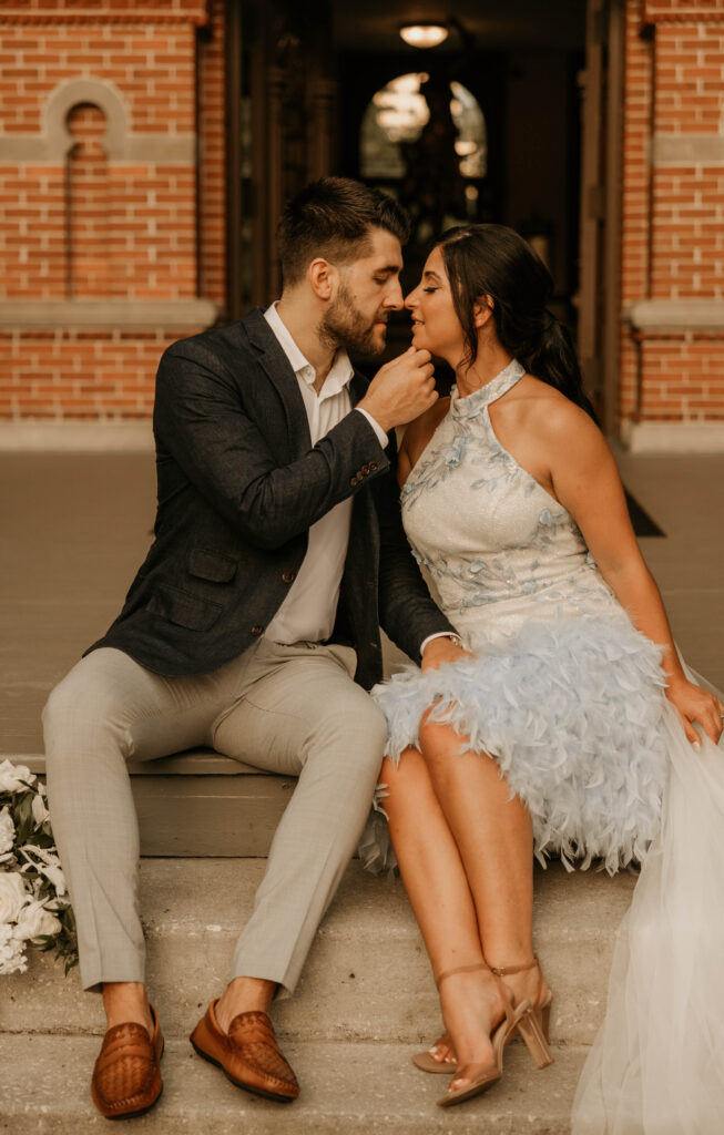 A non-traditional vintage engagement photoshoot that was absolutely beautiful. This is your sign to rent a getaway car and book a photographer for your engagement photos!